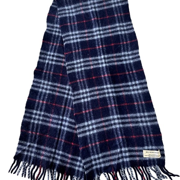 Burberry Classic Check Scarf Black 100% Lambswool Unisex Scarf Made In England - Picture 1 of 7